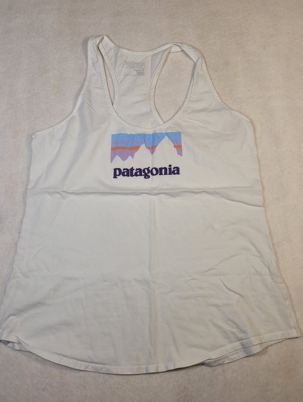 Patagonia White Racerback Tank Top Women's Medium Hiking Athletic Large